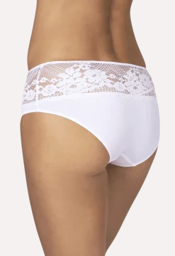 Shorty Résille Florale - Blanc