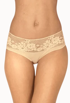 Shorty Résille Florale - Nude