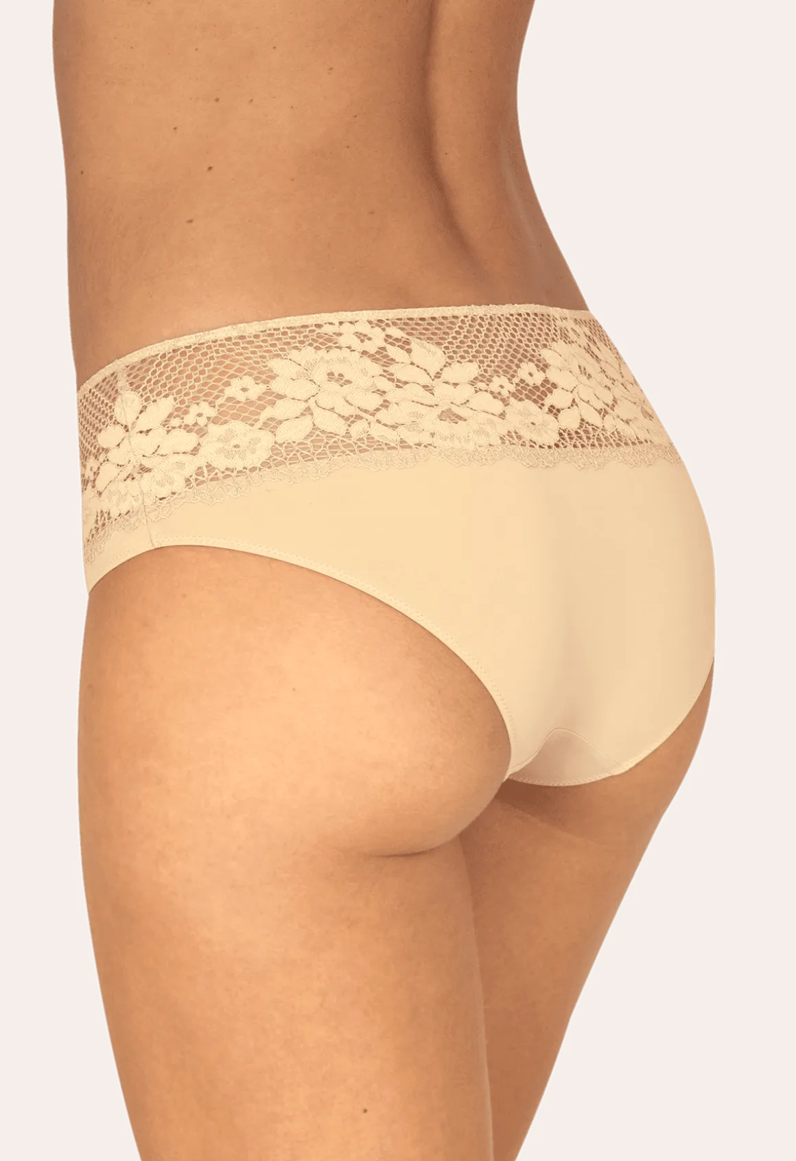 Shorty Résille Florale - Nude