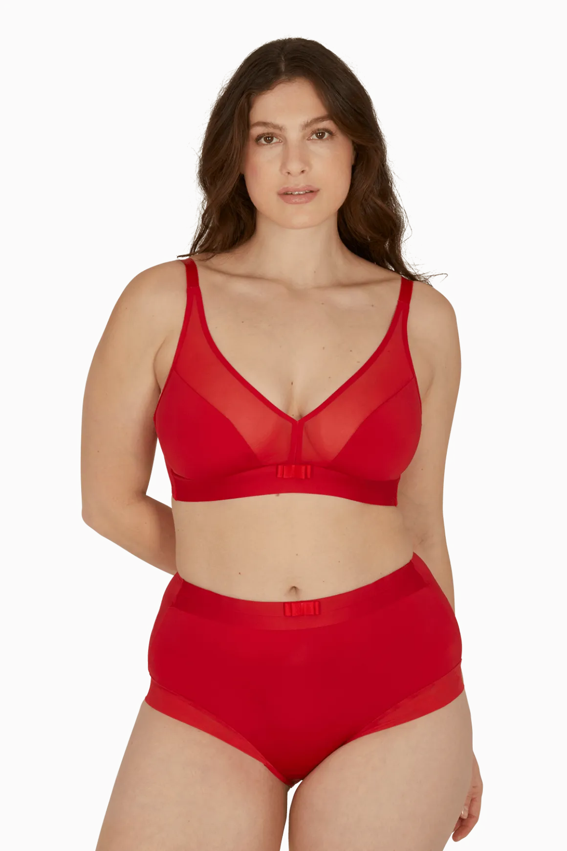 Shorty taille haute Tulle Design - Rouge ardent