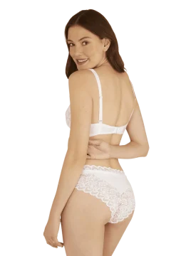 Slip brésilien Dentelle Audacieuse - Blanc