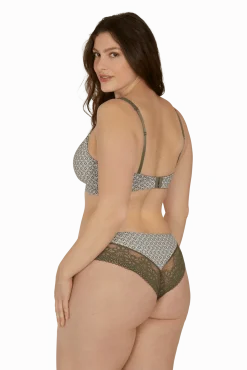 Slip brésilien dentelle et microfibre L'irrésistible - Mosaique