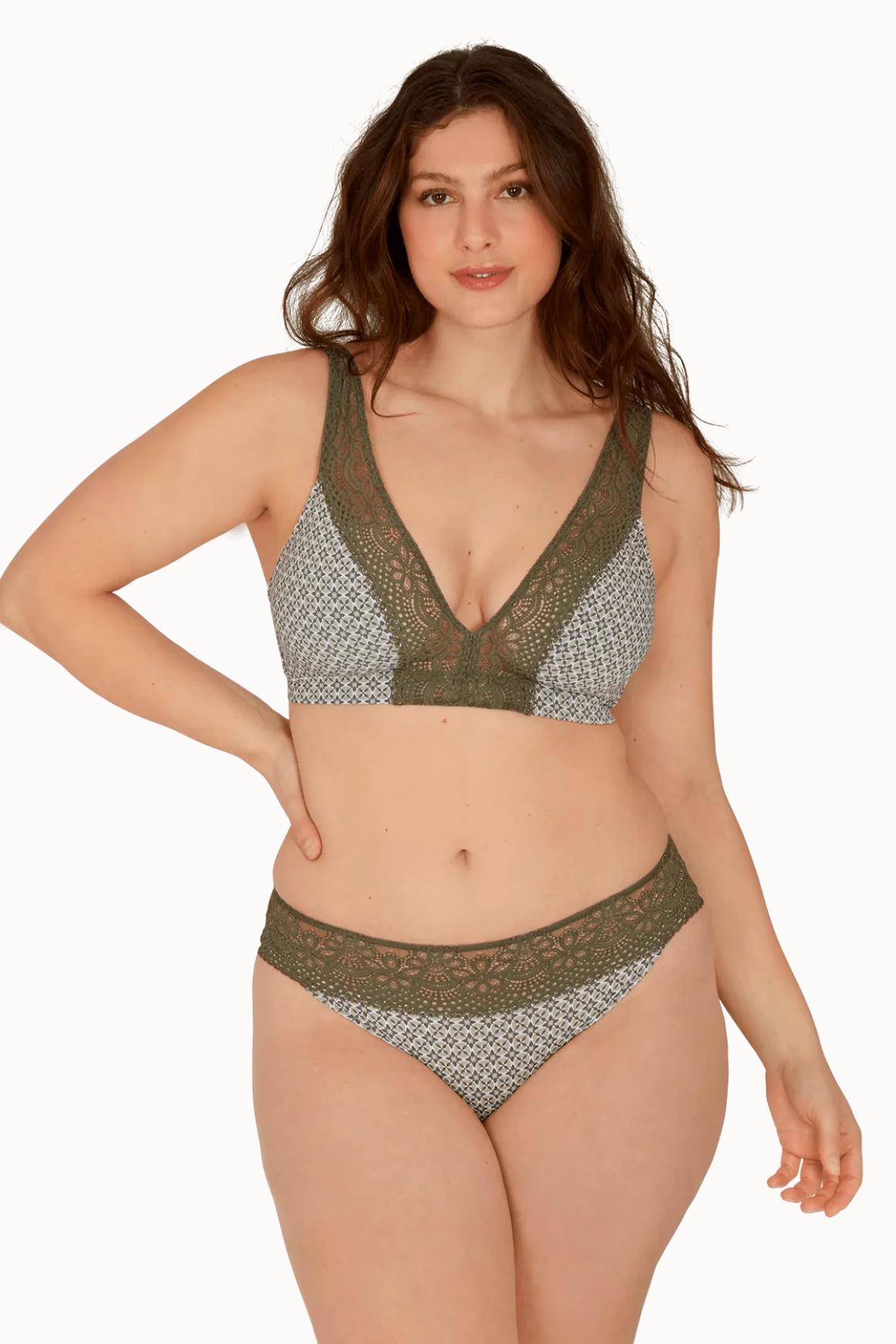 Slip brésilien dentelle et microfibre L'irrésistible - Mosaique