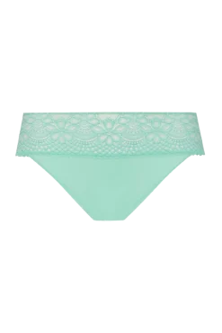 Slip brésilien dentelle et microfibre L'irrésistible - Vert amande