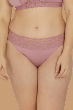 Slip brésilien dentelle et microfibre L'irrésistible - Lilas
