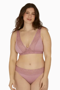 Slip brésilien dentelle et microfibre L'irrésistible - Lilas