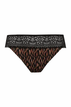 Slip brésilien dentelle et microfibre L'irrésistible - Fauve