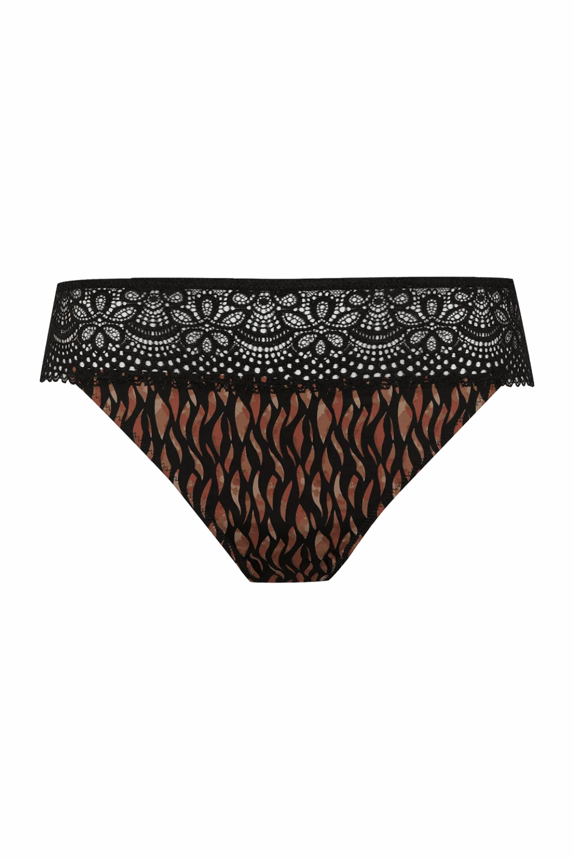 Slip brésilien dentelle et microfibre L'irrésistible - Fauve