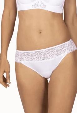 Slip brésilien dentelle et microfibre L'irrésistible - Blanc