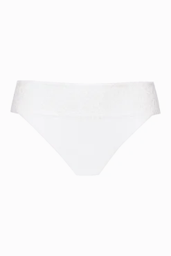 Slip brésilien dentelle et microfibre L'irrésistible - Blanc