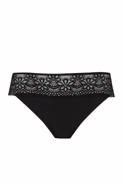 Slip brésilien dentelle et microfibre L'irrésistible - Noir