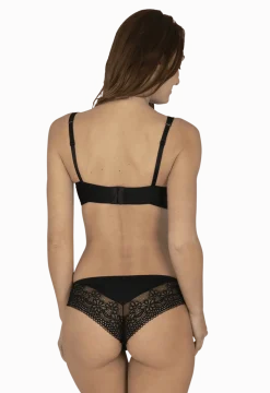 Slip brésilien dentelle et microfibre L'irrésistible - Noir