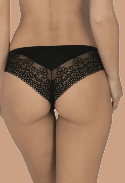 Slip brésilien dentelle et microfibre L'irrésistible - Noir