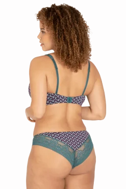 Slip brésilien dentelle et microfibre L'irrésistible - Imprimé folk
