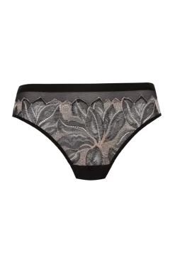 Slip Brésilien Nymphéas - Noir