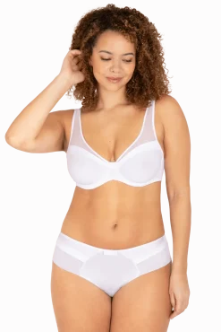Slip brésilien Tulle Design - Blanc