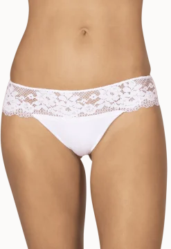 Slip Résille Florale - Blanc