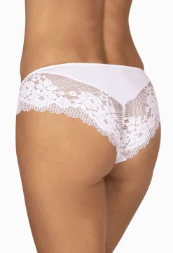 Slip Résille Florale - Blanc