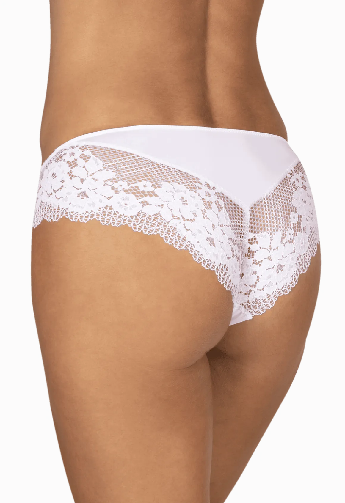 Slip Résille Florale - Blanc