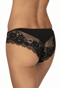 Slip Résille Florale - Noir