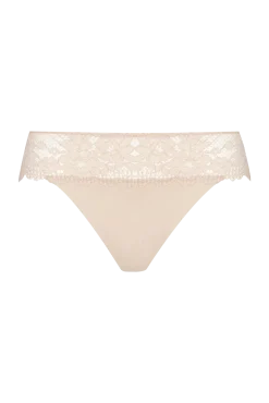 Slip Résille Florale - Nude