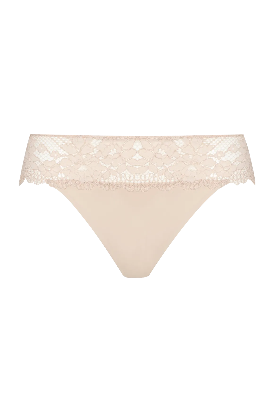 Slip Résille Florale - Nude