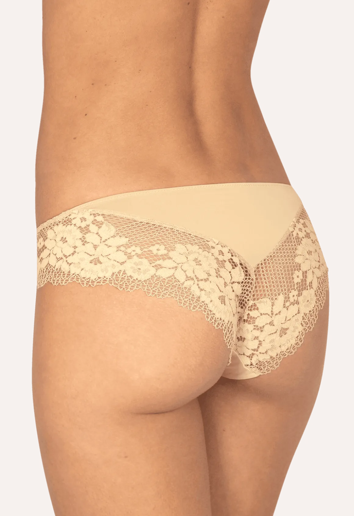 Slip Résille Florale - Nude
