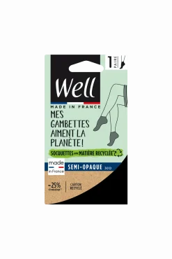 Socquettes Semi-Opaques 30D Éco-Responsable - Noir