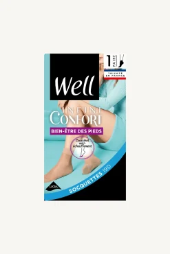 Socquettes Transparentes Bien-Etre des Pieds 19D Well Infini Confort - Noir