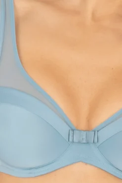 Soutien-gorge à armatures Tulle Design - Bleu perle