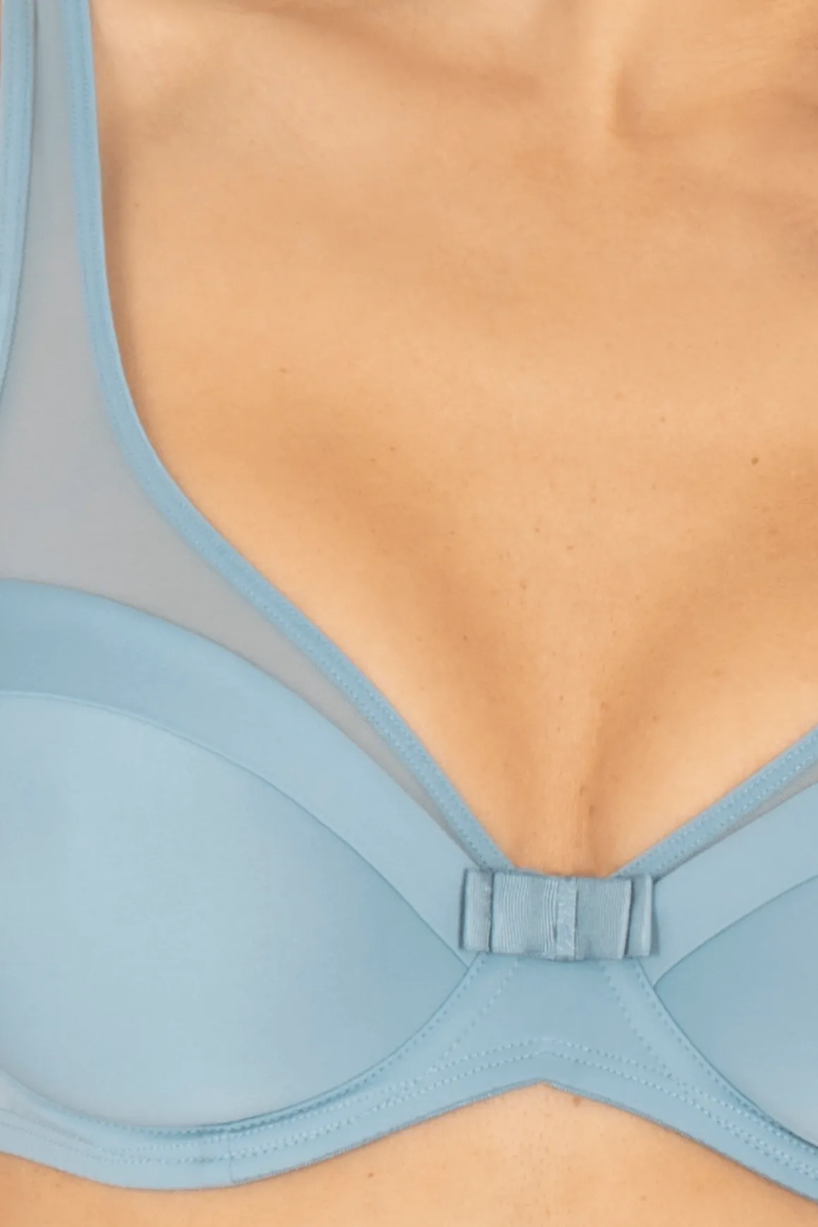 Soutien-gorge à armatures Tulle Design - Bleu perle
