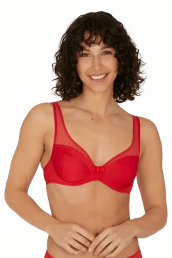 Soutien-gorge à armatures Tulle Design - Rouge ardent