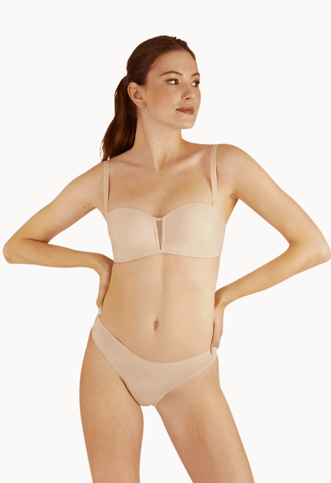 Soutien-gorge bandeau bretelles amovibles invisible Nuances - Nude