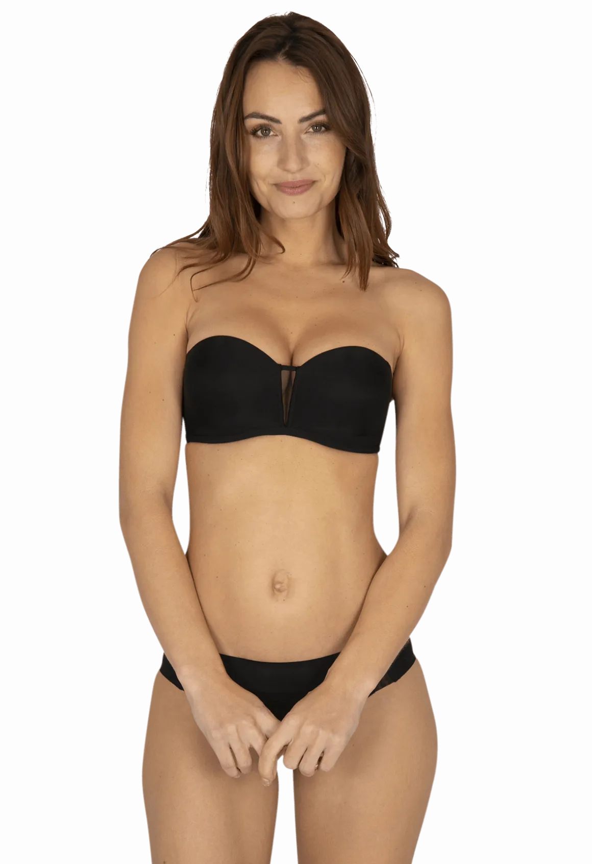 Soutien-gorge bandeau bretelles amovibles invisible Nuances - Noir