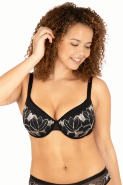Soutien-gorge à coques Nymphéas - Noir