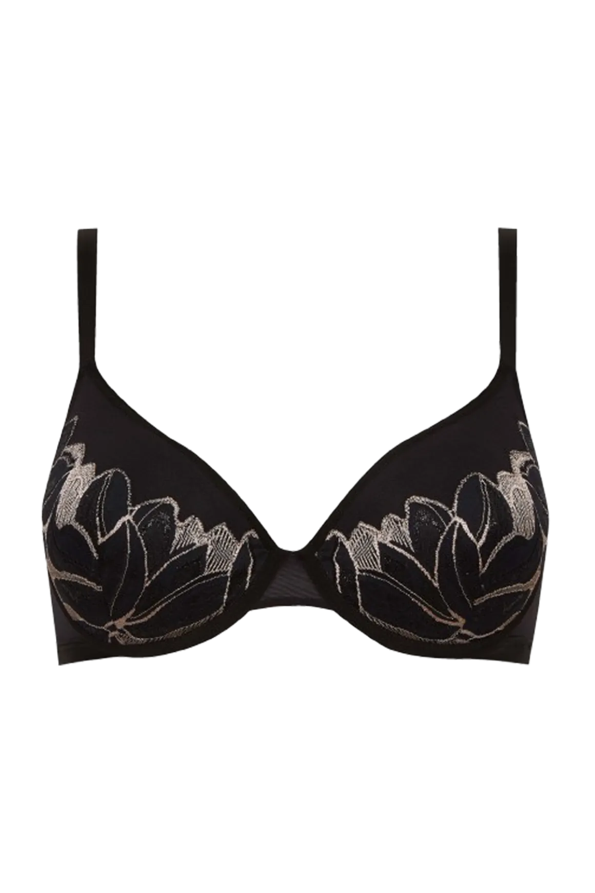 Soutien-gorge à coques Nymphéas - Noir