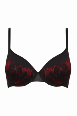 Soutien-gorge à coques Nymphéas - Noir / rouge