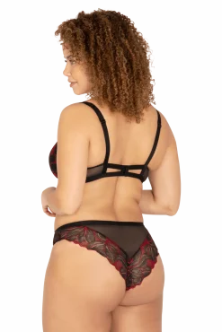 Soutien-gorge à coques Nymphéas - Noir / rouge