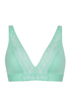 Soutien-gorge foulard sans armatures en dentelle et en microfibre L'irrésistible - Vert amande
