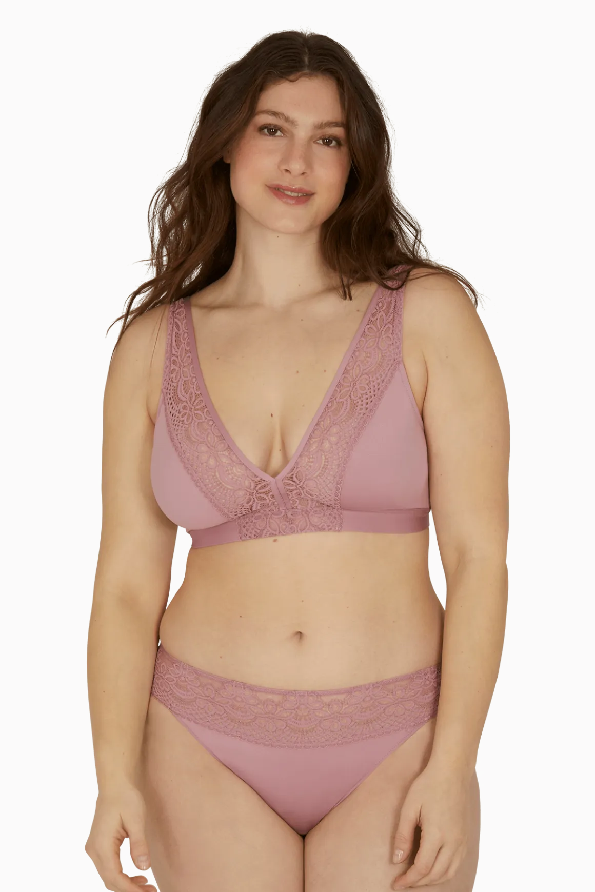 Soutien-gorge foulard sans armatures en dentelle et en microfibre L'irrésistible - Lilas