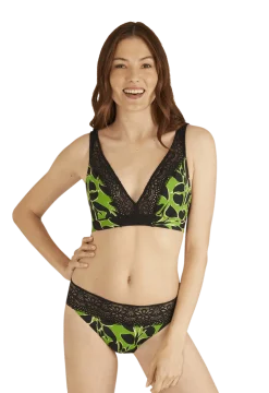 Soutien-gorge foulard sans armatures en dentelle et en microfibre L'irrésistible - Botanique