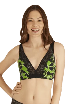 Soutien-gorge foulard sans armatures en dentelle et en microfibre L'irrésistible - Botanique