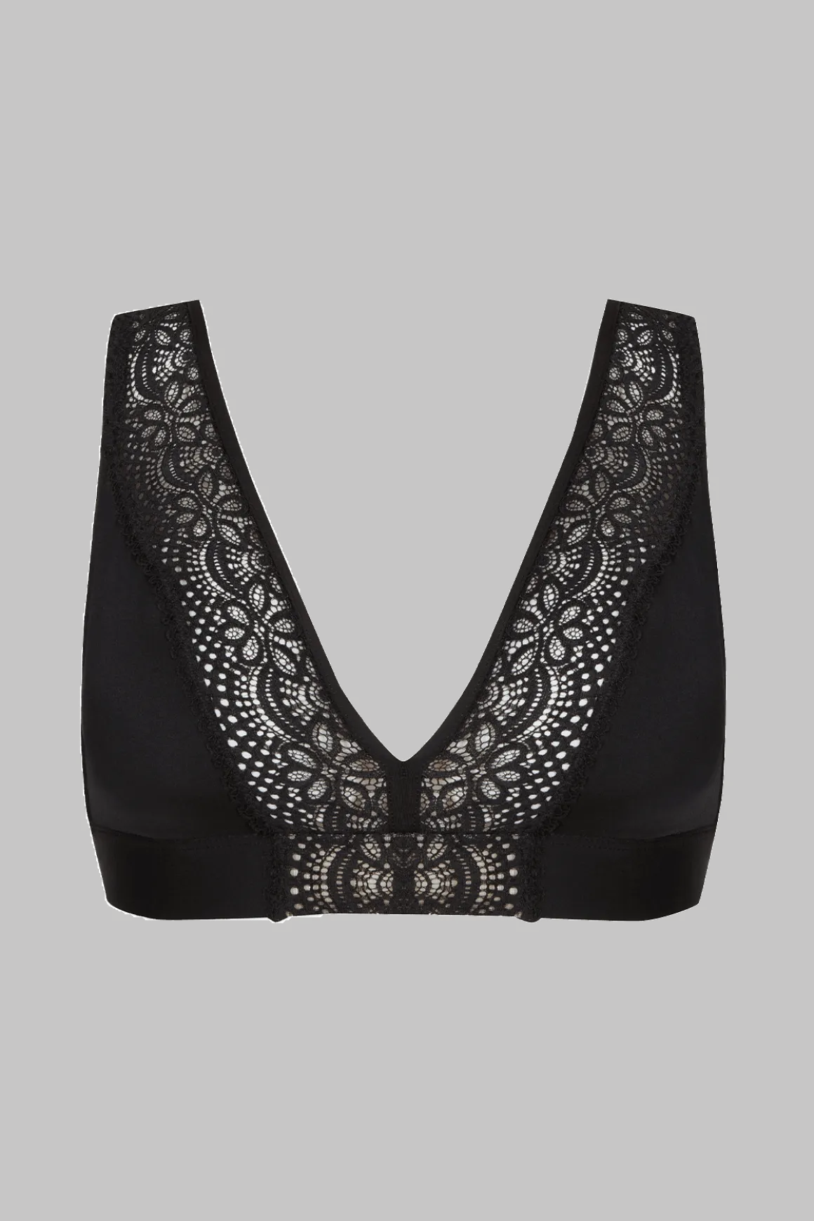 Soutien-gorge foulard sans armatures en dentelle et en microfibre L'irrésistible - Noir