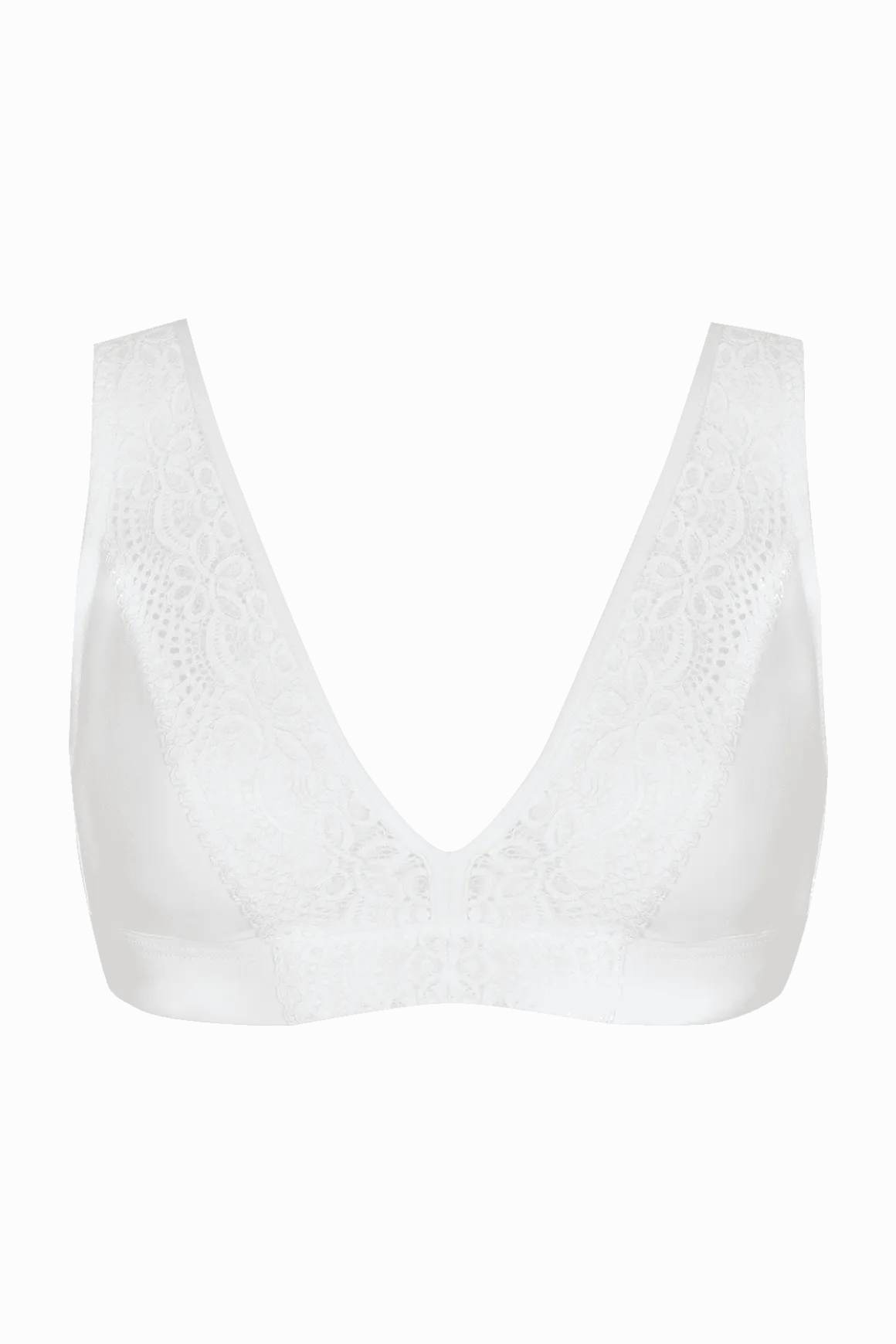 Soutien-gorge foulard sans armatures en dentelle et en microfibre L'irrésistible - Blanc