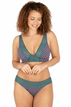 Soutien-gorge foulard sans armatures en dentelle et en microfibre L'irrésistible - Imprimé folk