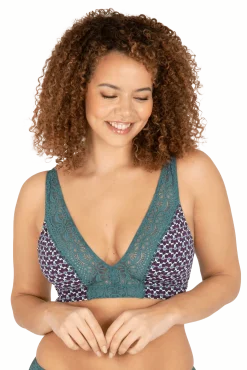 Soutien-gorge foulard sans armatures en dentelle et en microfibre L'irrésistible - Imprimé folk