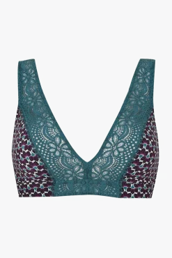 Soutien-gorge foulard sans armatures en dentelle et en microfibre L'irrésistible - Imprimé folk