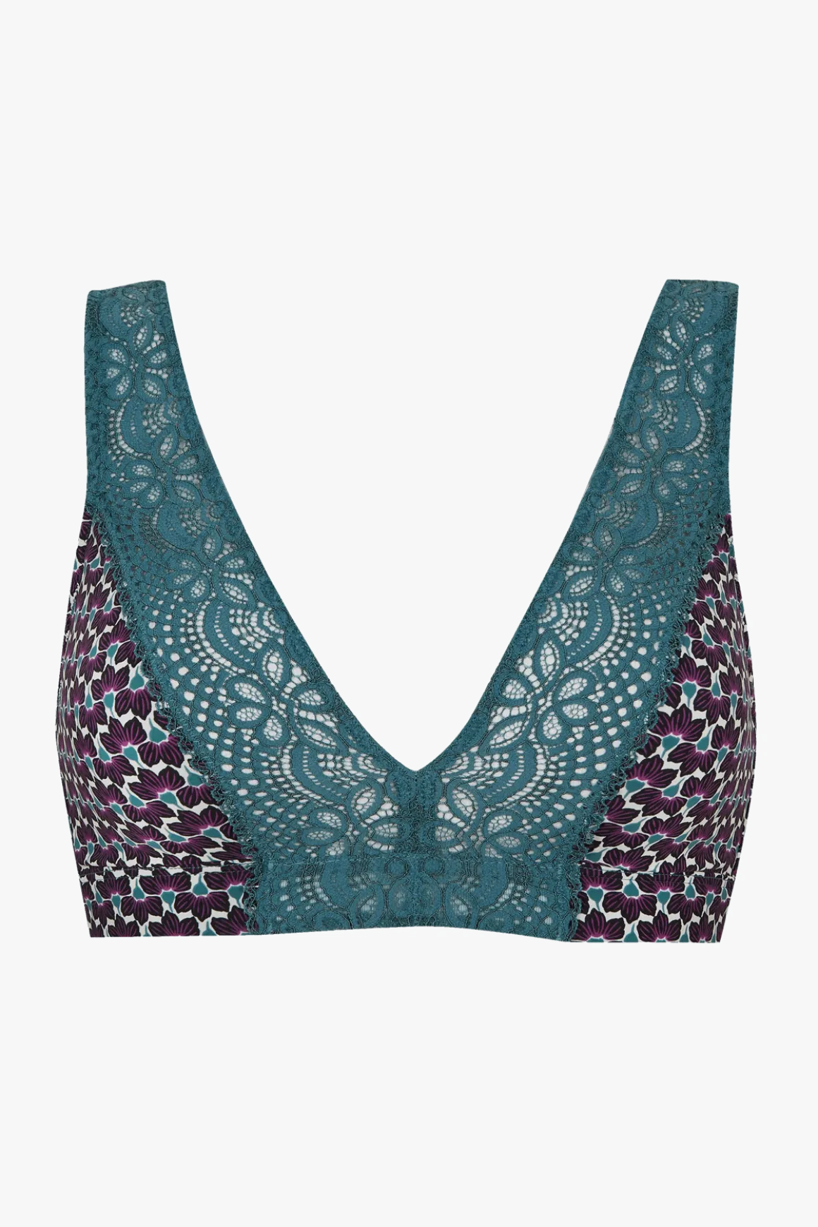 Soutien-gorge foulard sans armatures en dentelle et en microfibre L'irrésistible - Imprimé folk