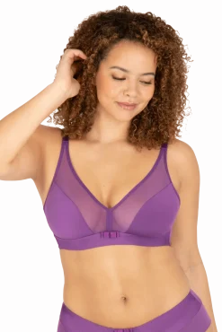 Soutien-gorge sans armatures Tulle Design - Violet