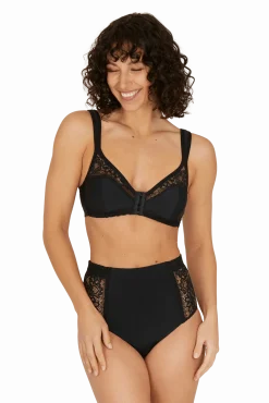 Soutien-gorge sans armatures agrafage avant Well Allure L'Elégante - Noir